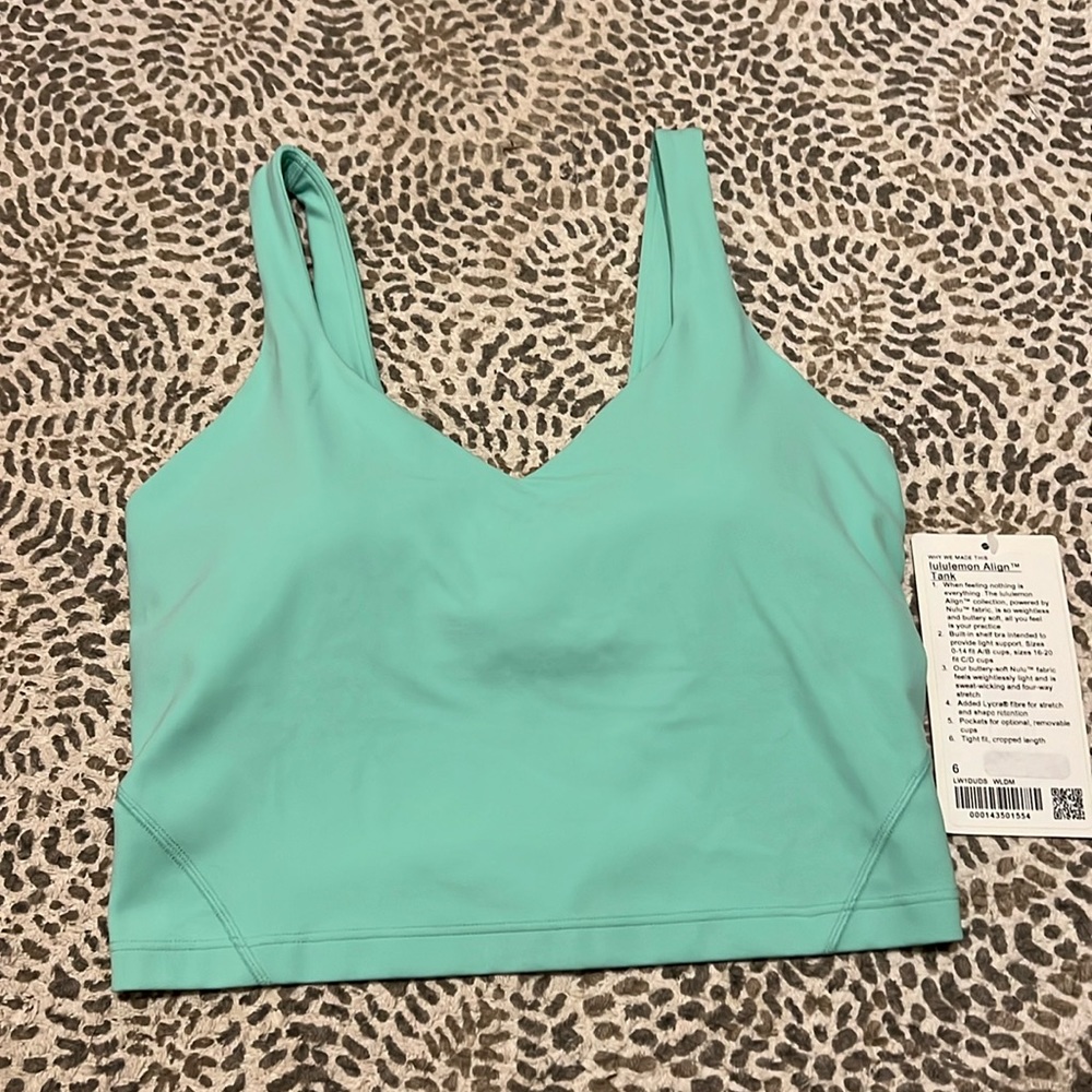 Lululemon Align Tank. Size 6. New with tags. Blue/green color